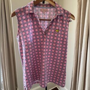 Peter Millar MASTERS sleeveless collared polo shirt top  golf women's M Medium